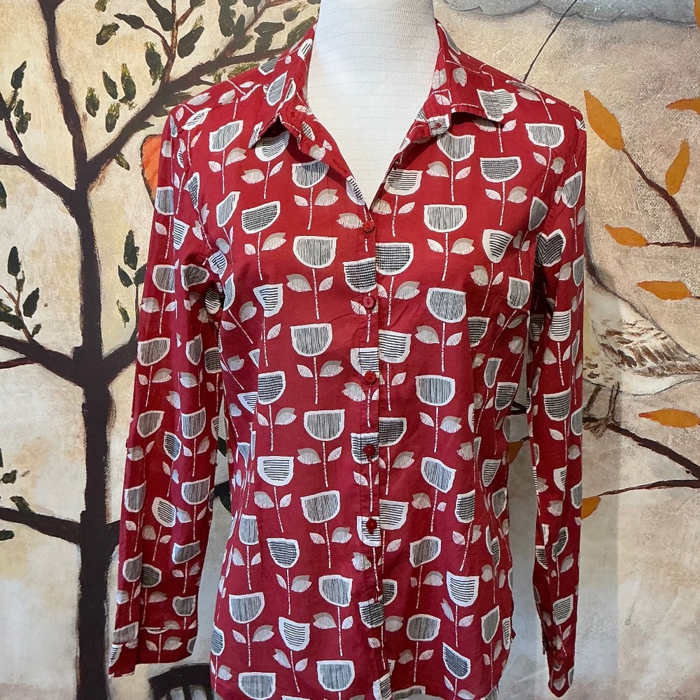 SEASALT Cornwall UK Larissa Shirt Blouse ORGANIC Cotton Size  US 10 (UK 14)